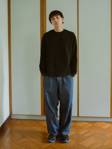 Cropped Boxy Long Sleeve Tee - Black
