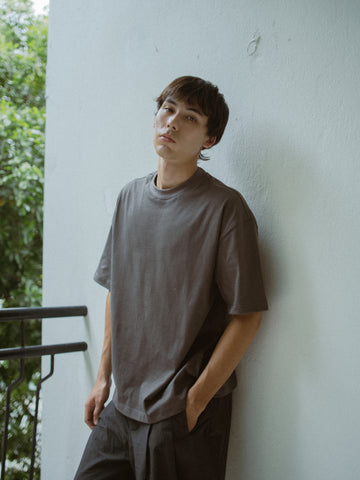 Oversized Cropped Boxy Tee - Grey