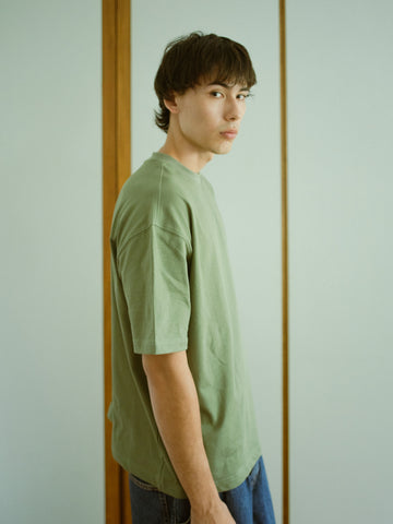 Oversized Cropped Boxy Tee - Khaki