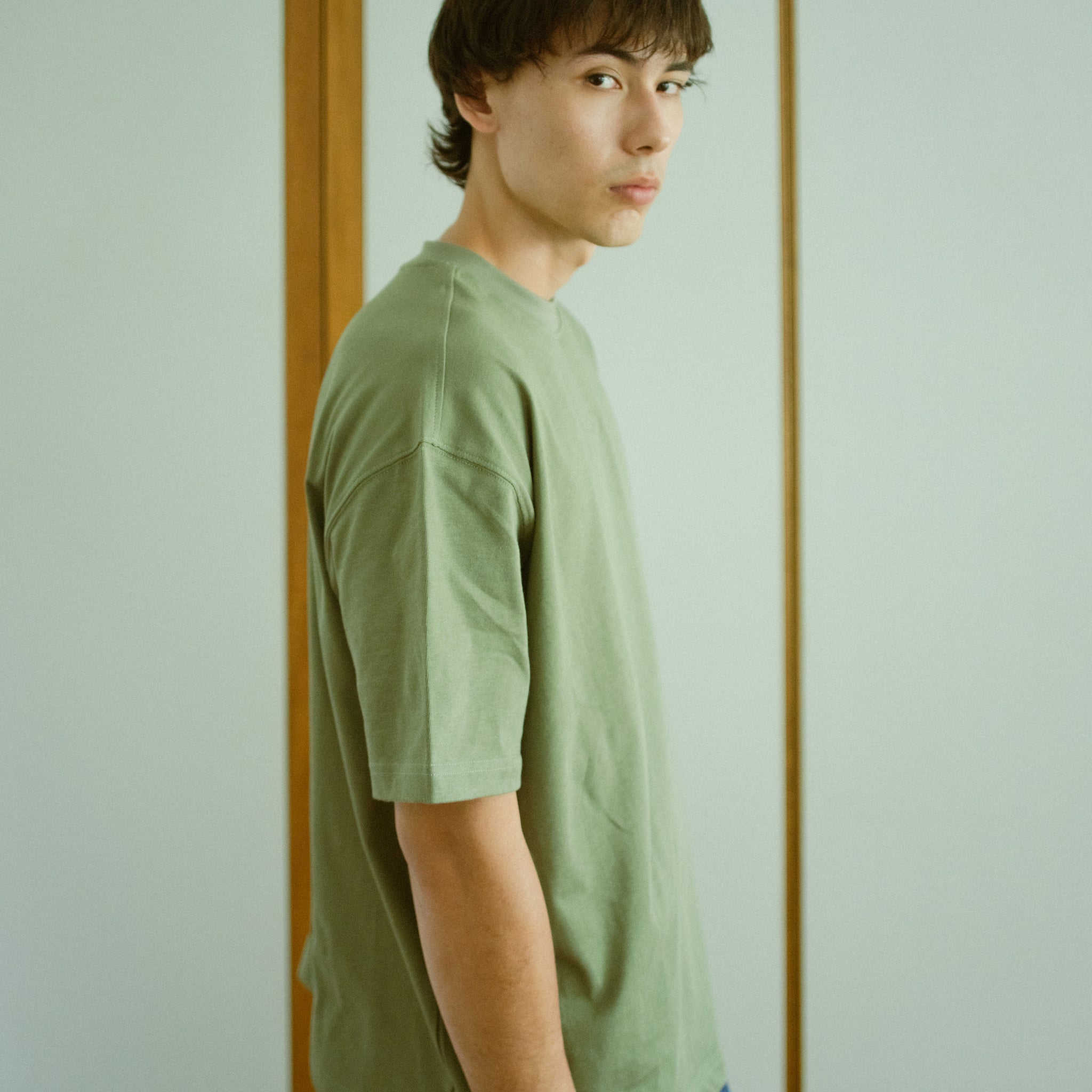 Oversized Cropped Boxy Tee - Khaki