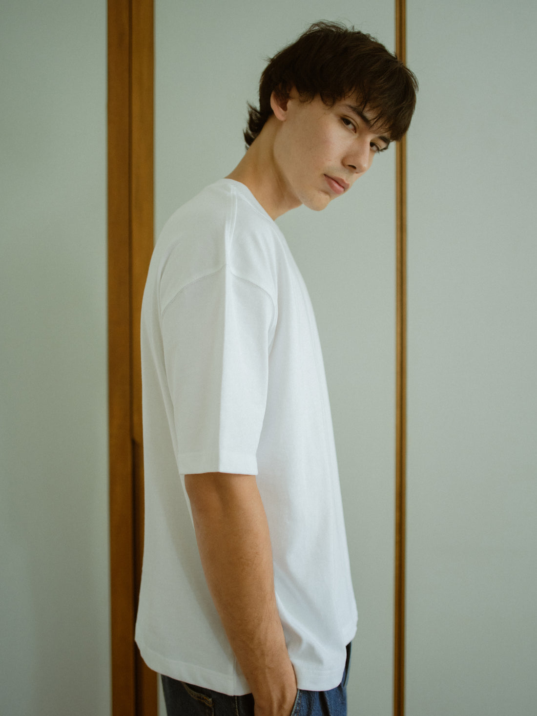 Oversized Cropped Boxy Tee - White